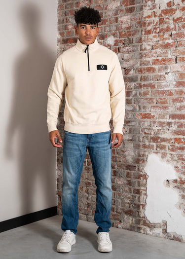 MA.Strum Truien Neo quarter zip sweat - burnt cream