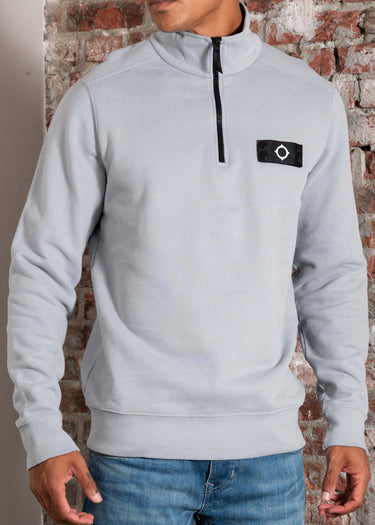 MA.Strum Truien Neo quarter zip sweat - battleship grey