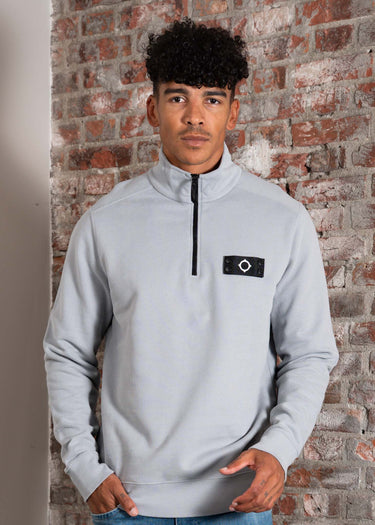 MA.Strum Truien Neo quarter zip sweat - battleship grey