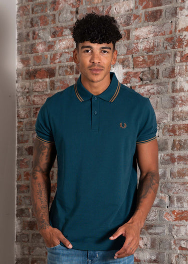 Fred Perry Polo's Twin tipped polo - dark petrol shaded stone