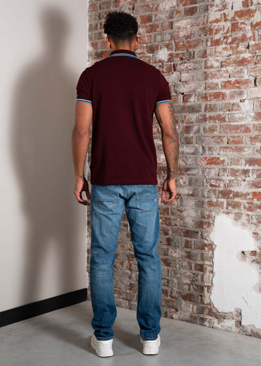 Fred Perry Polo's Twin tipped polo - oxblood ecru court blue