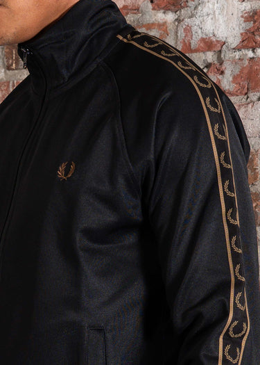 Fred Perry Vesten Contrast tape track jacket - black shaded stone