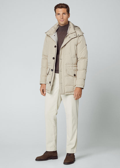 Hackett London Jassen  Long hooded puffer - rope 