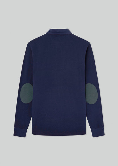 Hackett London Longsleeve Polo's  Heritage logo rugby - navy 