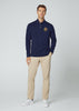 Hackett London Longsleeve Polo's  Heritage logo rugby - navy 