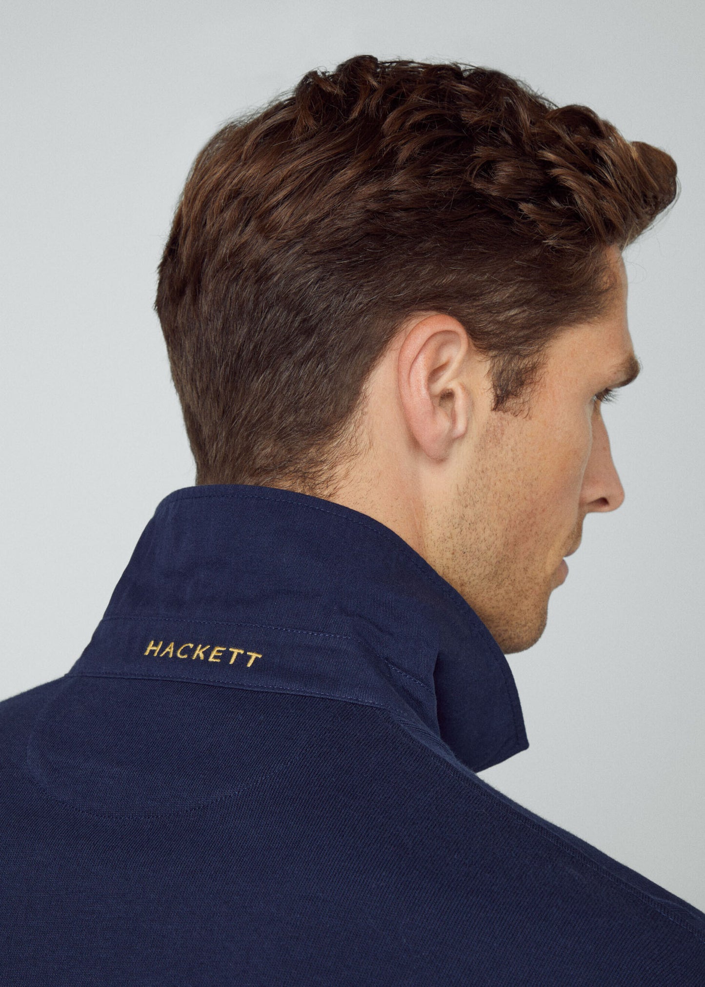 Hackett London Longsleeve Polo's  Heritage logo rugby - navy 