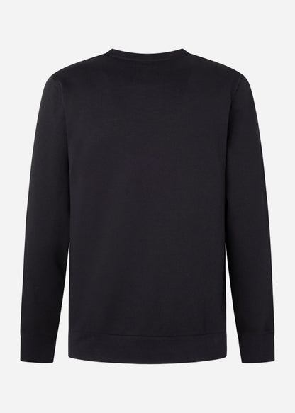 Hackett London Truien  Double knit crew - black 