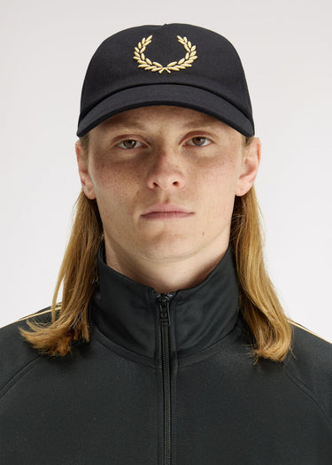 Fred Perry Petten Bold branding canvas cap - black champagne