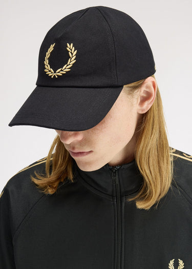 Fred Perry Petten Bold branding canvas cap - black champagne