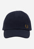 Fred Perry Petten  Pique classic cap - navy dark caramel 