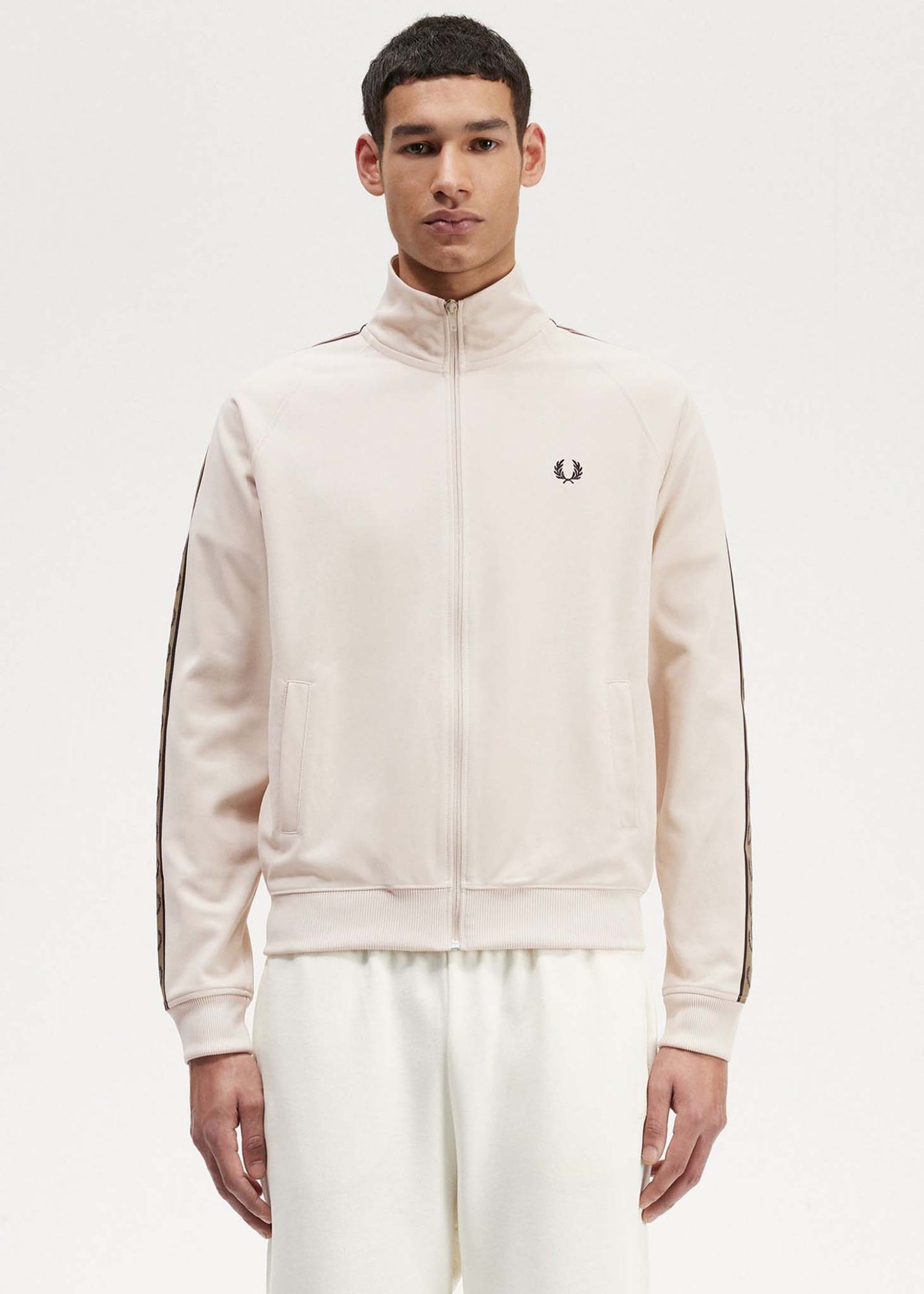 Fred Perry Vesten  Contrast tape track jacket - oatmeal shaded stone 