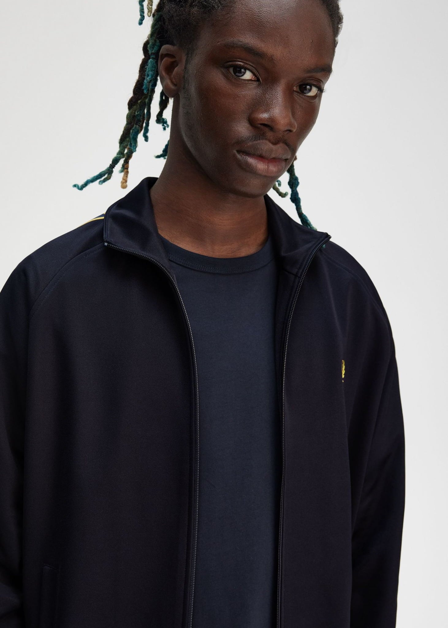 Fred Perry Jassen Contrast taped track jacket - navy honeycomb