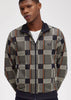 Fred Perry Vesten  Glitch tartan track jacket - field green 