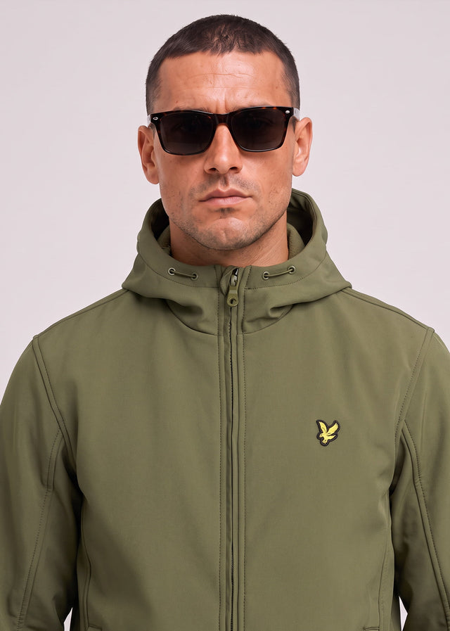 Lyle & Scott Jassen Fleece back softshell jacket - true olive