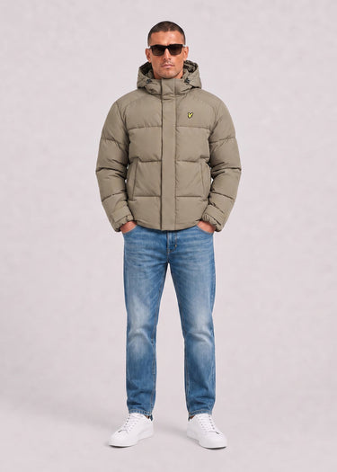 Lyle & Scott Jassen Hooded puffer jacket - khaki ash