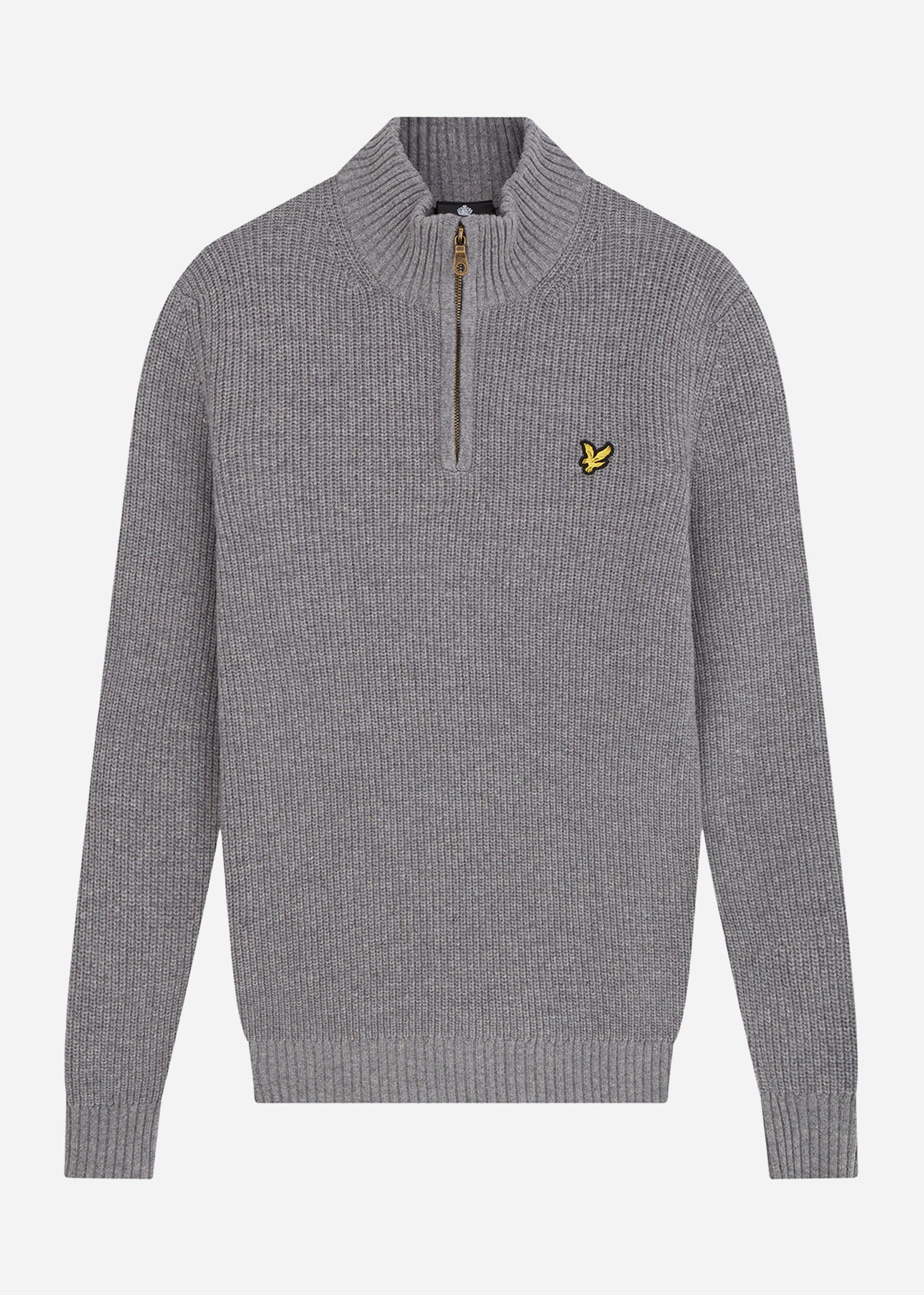 Lyle & Scott Truien  Ribbed quarter zip jumper - mid grey marl 