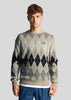 Lyle & Scott Truien  British argyle crew neck - cove 