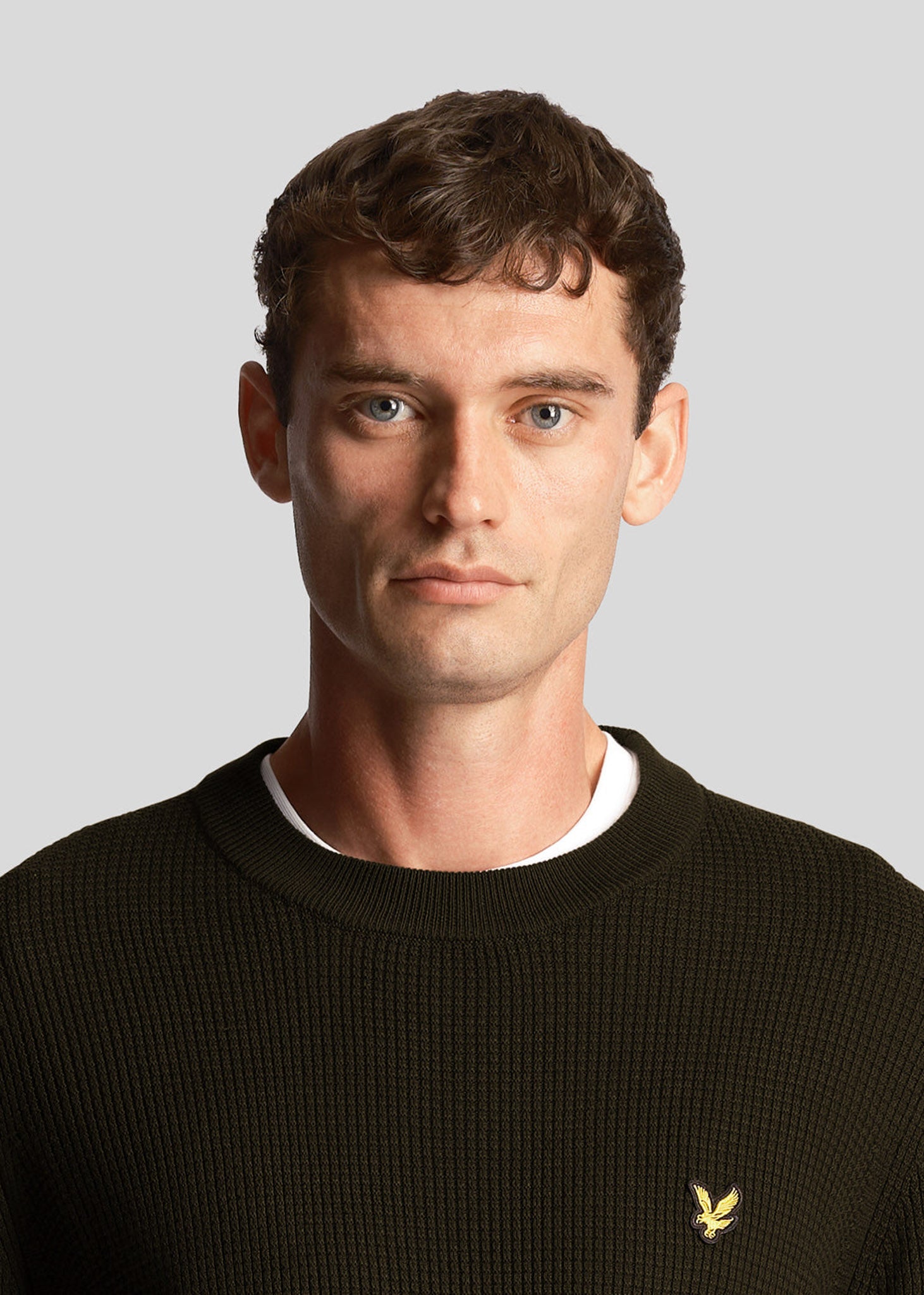 Lyle & Scott Truien  Grid knit crew neck jumper - mountain moss 