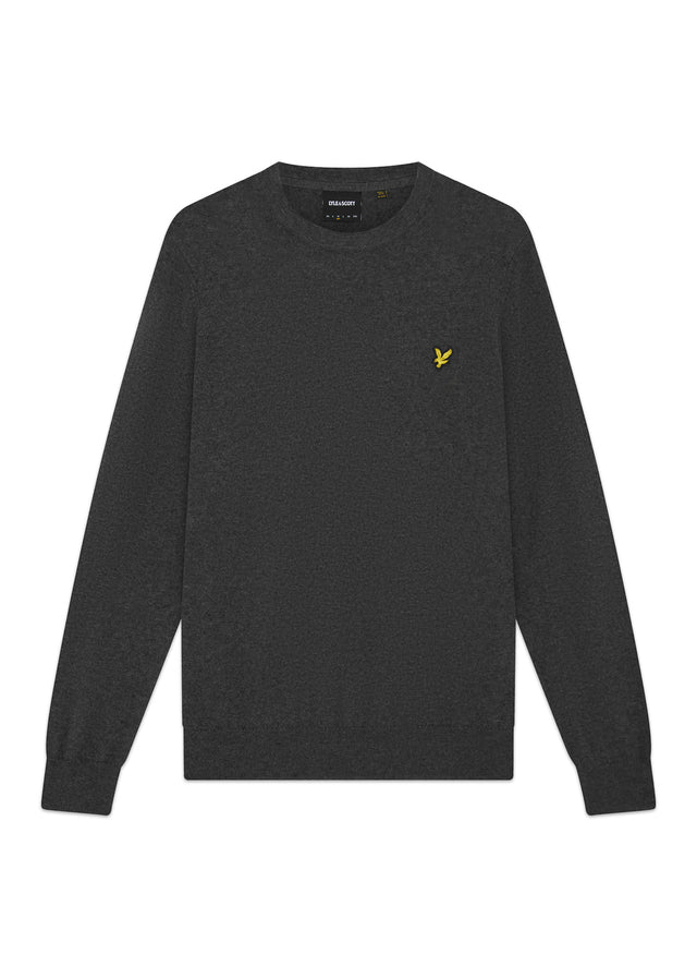 Lyle & Scott Truien Cotton merino crew neck jumper - charcoal marl