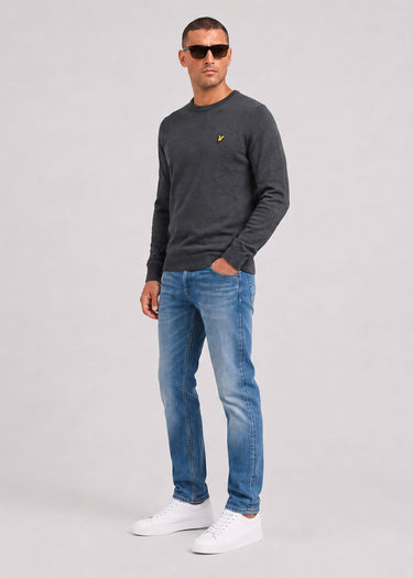 Lyle & Scott Truien Cotton merino crew neck jumper - charcoal marl