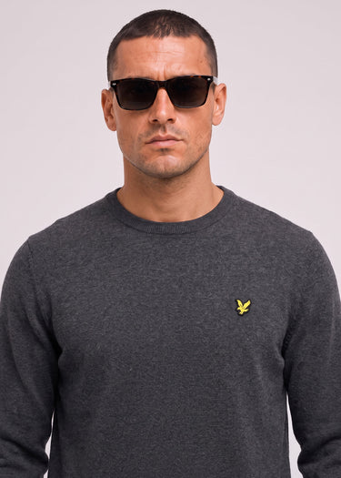 Lyle & Scott Truien Cotton merino crew neck jumper - charcoal marl