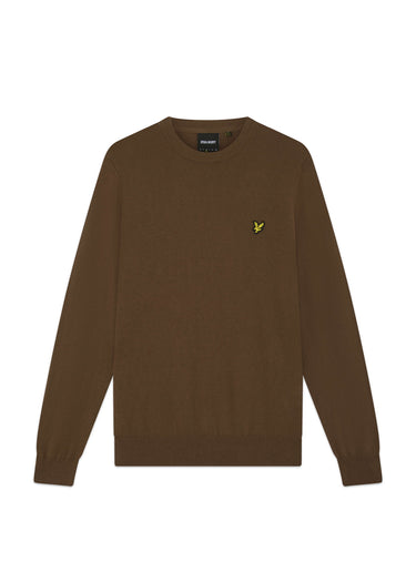 Lyle & Scott Truien Cotton merino crew neck jumper - sepia brown