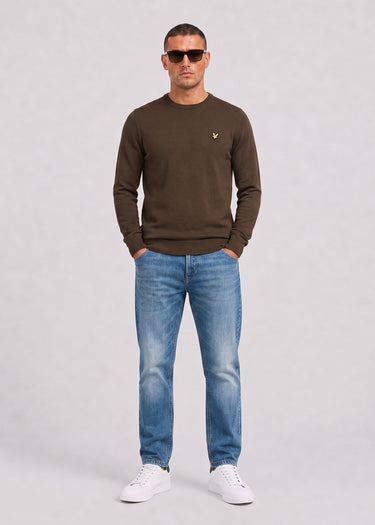 Lyle & Scott Truien Cotton merino crew neck jumper - sepia brown