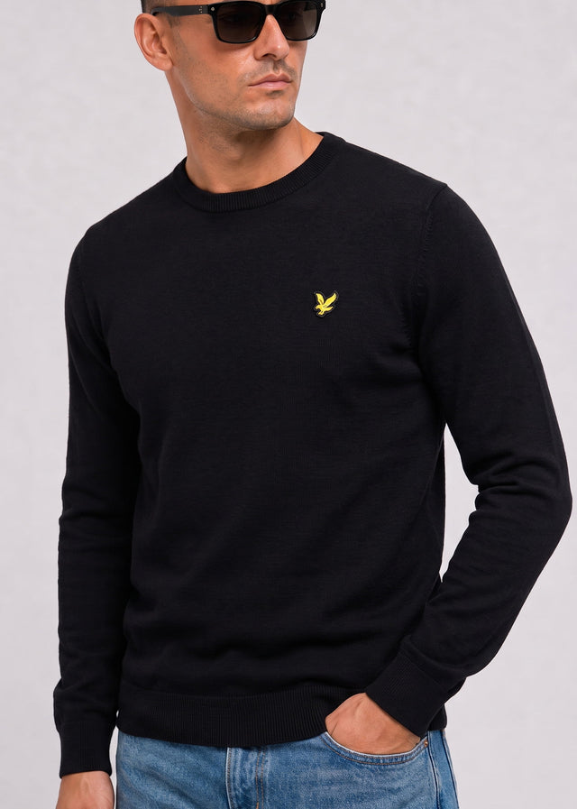 Lyle & Scott Truien Cotton merino crew neck jumper - jet black