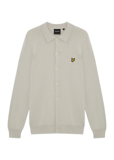 Lyle & Scott Overhemden Cotton merino knitted shirt - cove