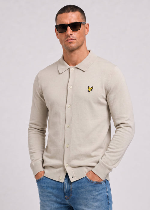 Cotton merino knitted shirt - cove