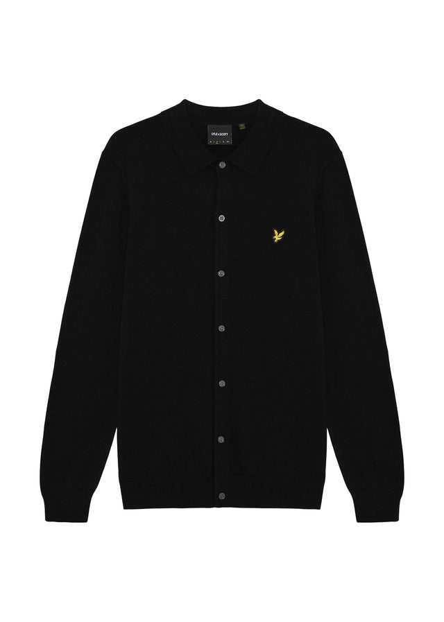Lyle & Scott Truien Cotton merino knitted shirt - jet black
