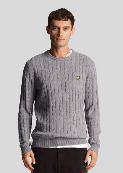 Lyle & Scott Truien  Cable jumper - mid grey marl 