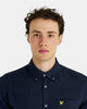 Lyle & Scott Overhemden  Plain flannel shirt - dark navy 