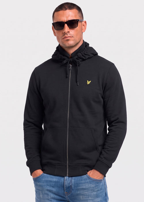Zip through hoodie - jet black