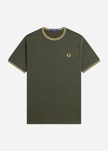 Fred Perry T-shirts Twin tipped t-shirt - hunting green light ice lemon barley