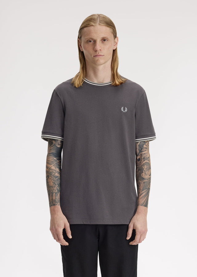 Fred Perry T-shirts Twin tipped t-shirt - anchor grey ecru seagrass