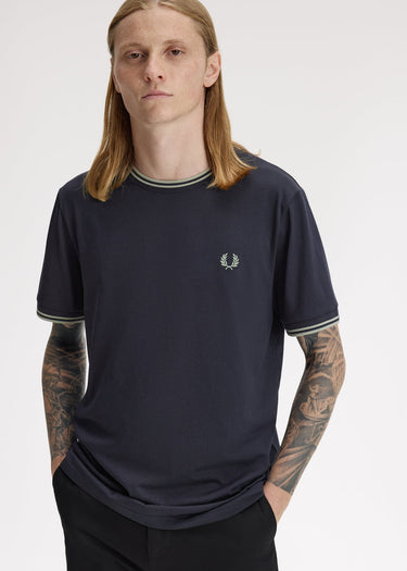 Fred Perry T-shirts Twin tipped t-shirt - navy seagrass