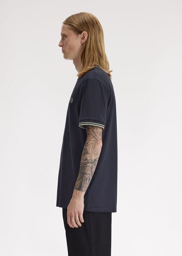 Fred Perry T-shirts Twin tipped t-shirt - navy seagrass