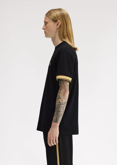 Fred Perry T-shirts Twin tipped cuff t-shirt - black champagne