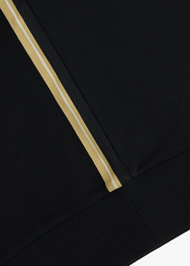 Fred Perry Truien Stripe tape half zip sweathshirt - black champagne