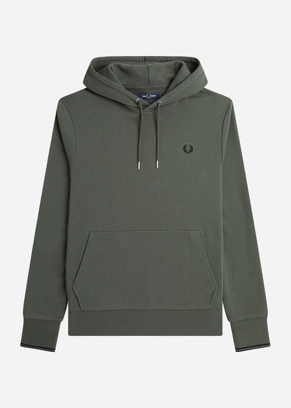 Fred Perry Hoodies  Tipped hooded sweatshirt - field green 