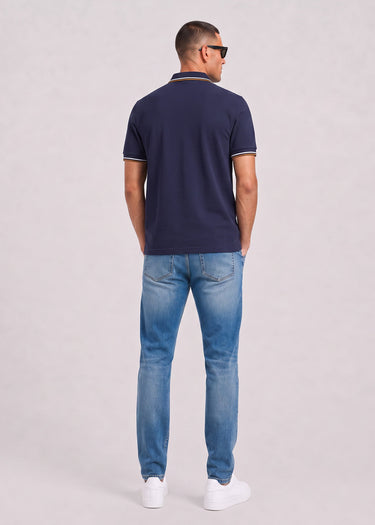 Fred Perry Polo's Twin tipped polo - twilight navy snow white dark caramel