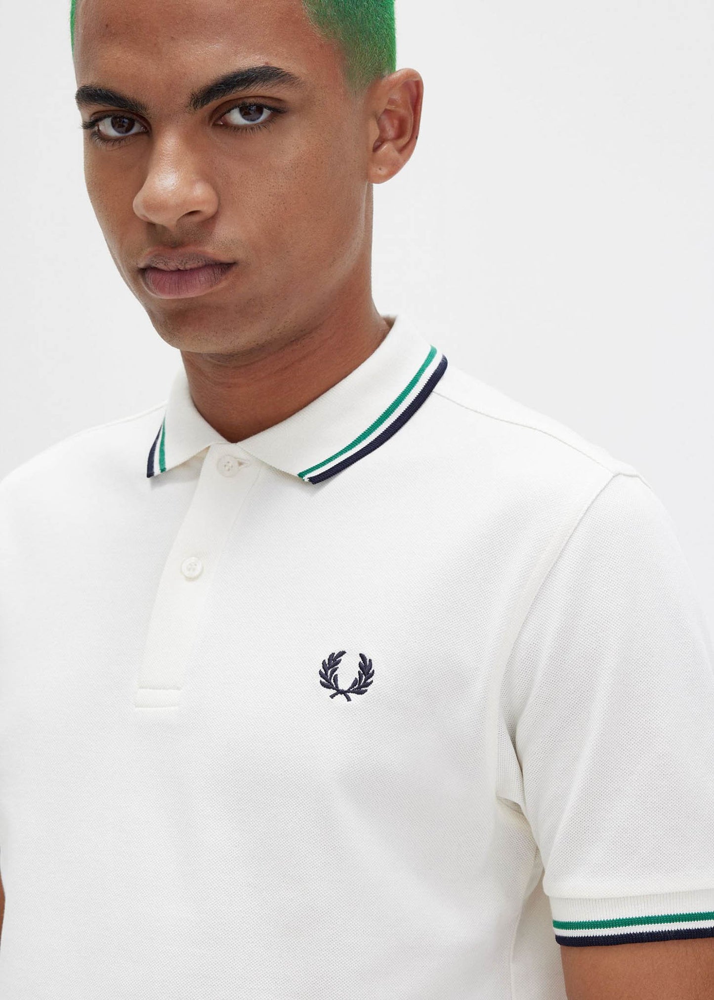 Fred Perry Polo's  Twin tipped fred perry shirt - ecru fp green navy 