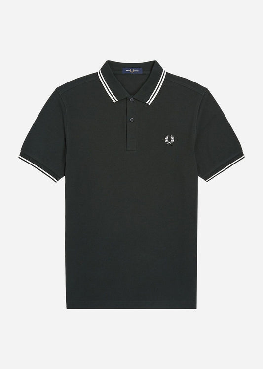 Fred Perry Polo's  Twin tipped fred perry shirt - night green snow white snow white 