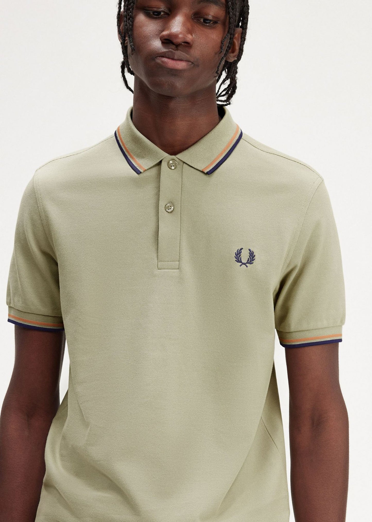 Fred Perry Polo's  Twin tipped fred perry shirt - seagrass light rust french navy 