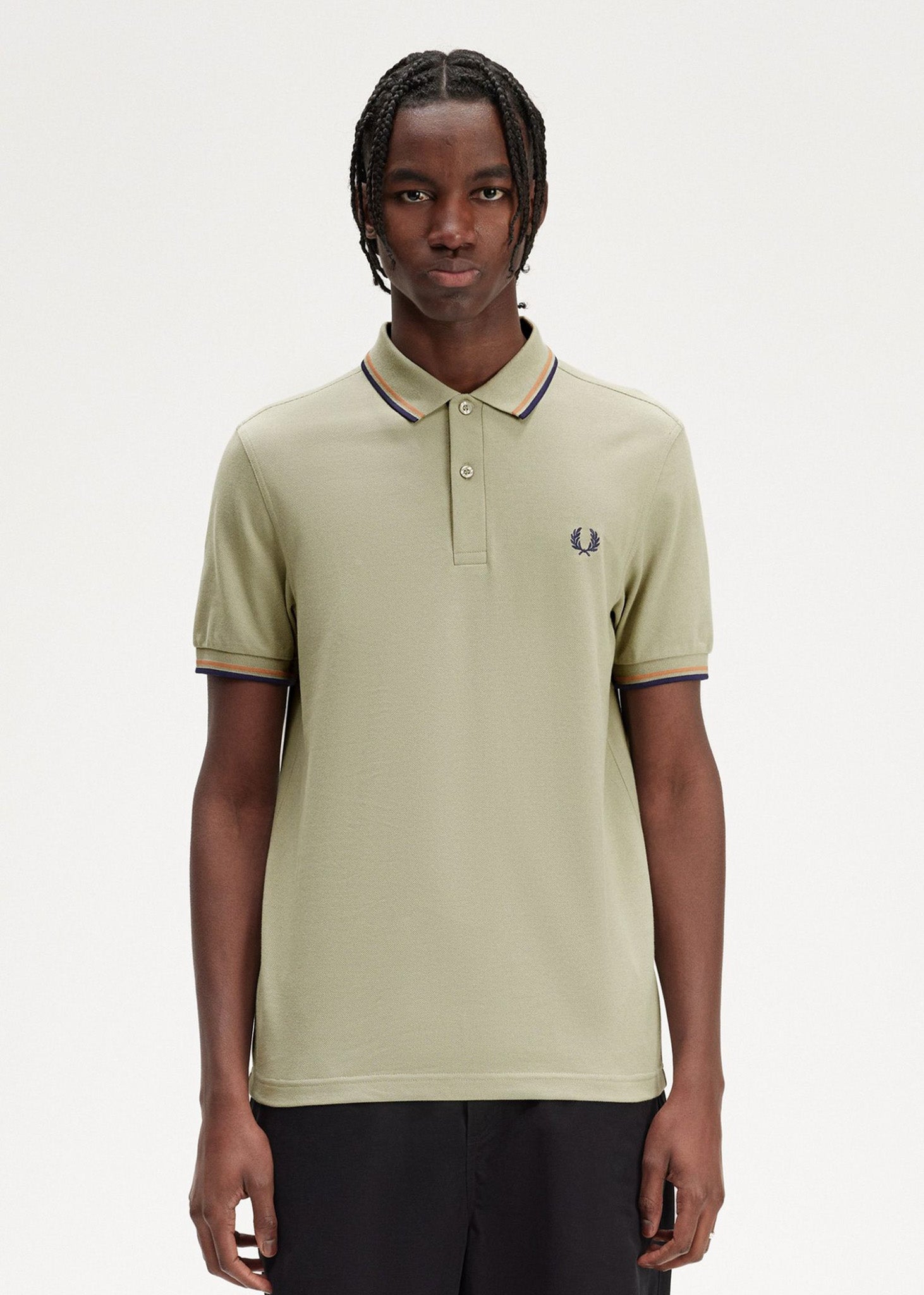 Fred Perry Polo's  Twin tipped fred perry shirt - seagrass light rust french navy 