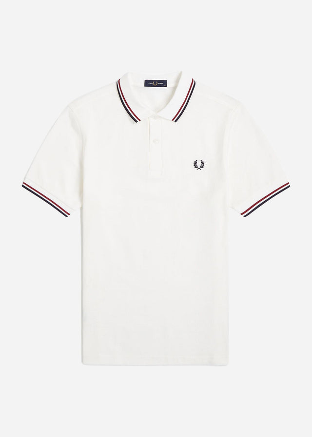Fred Perry Polo's  Twin tipped fred perry shirt - snow white burnt red navy 