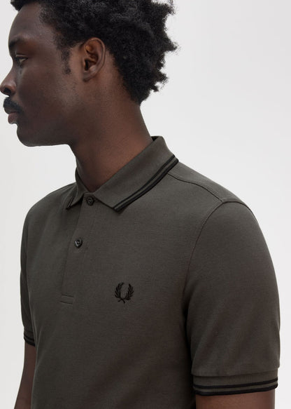 Fred Perry Polo's Twin tipped fred perry polo shirt- fied green black