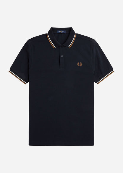 Fred Perry Polo's  Twin tipped Fred Perry shirt - navy snow white shsto 