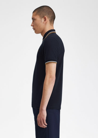 Fred Perry Polo's  Twin tipped Fred Perry shirt - navy snow white shsto 